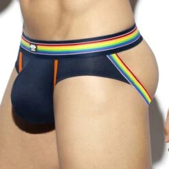 Jock Strap ES Collection Rainbow UN409 -Sous-vêtement Soldes JockStrap escollection UN409 bleu 4