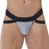 Jock Strap Xtremen Jacquard 91085 -Sous-vêtement Soldes JockStrap xtremen 91085 gris m