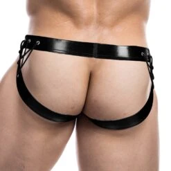 Jock Strap Cut4Men Black Leatherette C4M14 7 Jock Strap Cut4Men Black Leatherette C4M14 -Sous-vêtement Soldes Jockstrap c4m C4M14 noir 3
