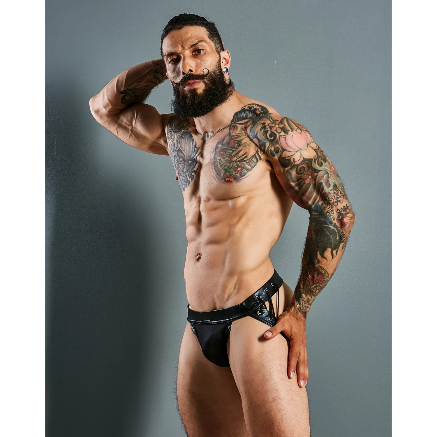 Jock Strap Cut4Men Black Leatherette C4M14 4 Jock Strap Cut4Men Black Leatherette C4M14 – Image 2