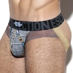 Jock Strap ES Collection Wild Print UN330 -Sous-vêtement Soldes Jockstrap escollection UN330 marron 4