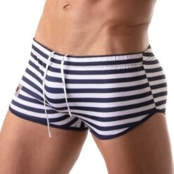 Shorty De Bain Iconic Swim TOF PARIS TOF208BU -Sous-vêtement Soldes Shortybain tof TOF208BU raye 4