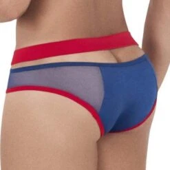 Slip De Bain Candyman Mesh Stripes 99501 -Sous-vêtement Soldes Slipbain candy 99501 bleu 3