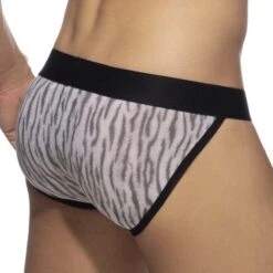 Tanga Addicted Tiger Print AD974 -Sous-vêtement Soldes Tanga addicted AD974 gris 3