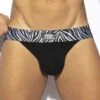 Tanga ES Collection Zebra C-Through UN539 -Sous-vêtement Soldes Tanga es UN539 noir m