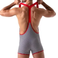 Body Stripes TOF PARIS TOF104R -Sous-vêtement Soldes body tof tof104r rouge 3