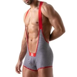 Body Stripes TOF PARIS TOF104R -Sous-vêtement Soldes body tof tof104r rouge 4