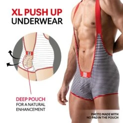 Body Stripes TOF PARIS TOF104R -Sous-vêtement Soldes body tof tof104r rouge 5