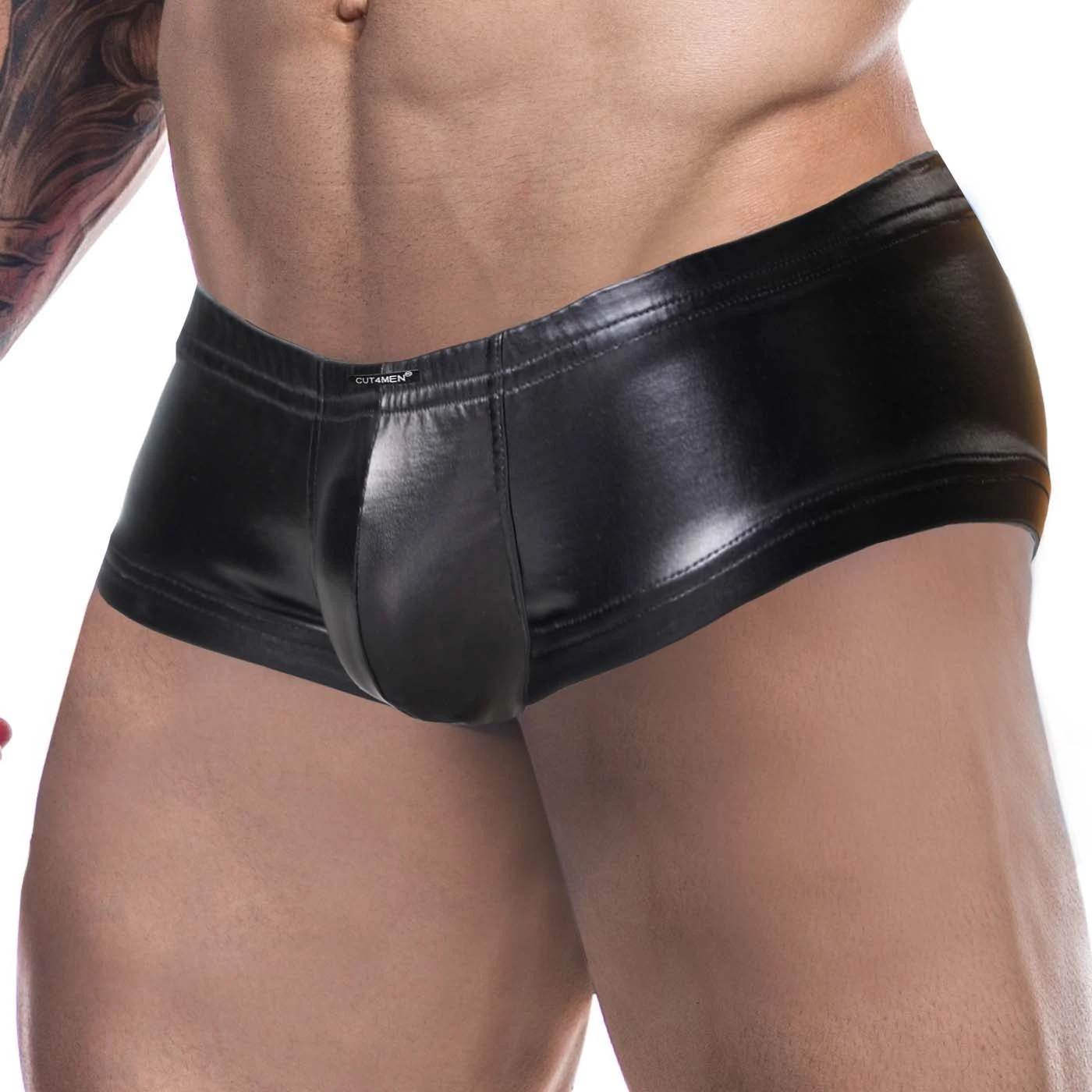 Boxer Cut4Men Black Leatherette C4M10 3 Boxer Cut4Men Black Leatherette C4M10