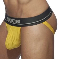 Jock Strap Cockring Addicted Mesh AD924 -Sous-vêtement Soldes jockstrap addicted AD924 jaune 4
