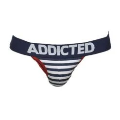 Jock Strap Addicted Sailor Stripes AD512 -Sous-vêtement Soldes jockstrap addicted ad512 bleu 9