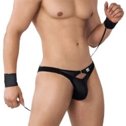 Jock Strap Candyman Chain And Cuffs 99621 -Sous-vêtement Soldes jockstrap candy 99621 noir 4