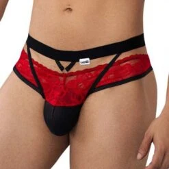 Jock Strap Candyman Lace 99627 -Sous-vêtement Soldes jockstrap candy 99627 rouge 4