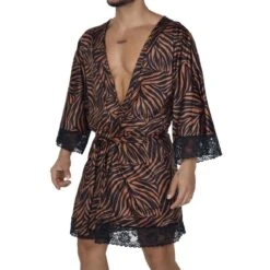 Kimono Candyman 99700 -Sous-vêtement Soldes peignoir candy 99700 leopard 4