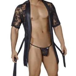Kimono Candyman 99322 -Sous-vêtement Soldes peignoir candyman 99322 noir 4