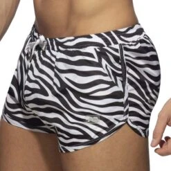 Short De Bain Addicted Zebra ADS306 -Sous-vêtement Soldes short addicted ads306 noir 4