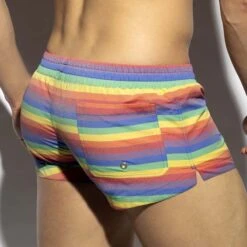 Short De Bain ES Collection Rainbow Multi Stripes 2304 -Sous-vêtement Soldes shortbain esco 2304 multi 3