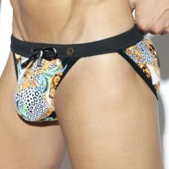 Tanga De Bain ES Collection Baroque Swim 2018 -Sous-vêtement Soldes slipbain esco 2018 noir 4