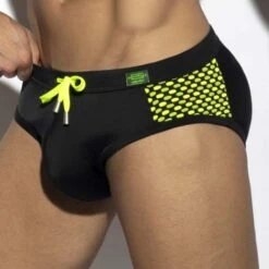 Slip De Bain ES Collection Disco Pop 2116 -Sous-vêtement Soldes slipbain esco 2116 noir 4