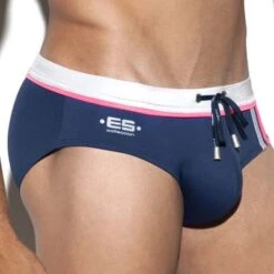 Slip De Bain ES Collection Marc 1801 -Sous-vêtement Soldes slipbain escollection 1801 bleu 4