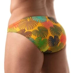 Slip De Bain Floral Swim Bikini TOF PARIS TOF193J -Sous-vêtement Soldes slipbain tof TOF193J jaune 3